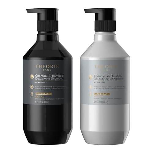 Charcoal & Bamboo Detoxifying Shampoo & Conditioner Set 13.5 fl. oz. (400ml) Beauty & Personal Care Theorie