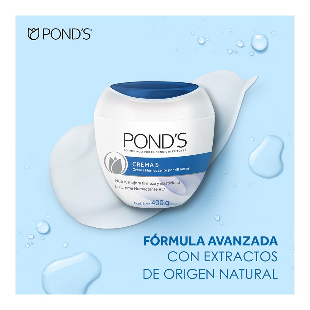 Pond's S Cream Humectant Moistening, 14oz Crema Humetante y Magnificante S De Ponds 400gr (1) Beauty & Personal Care POND'S