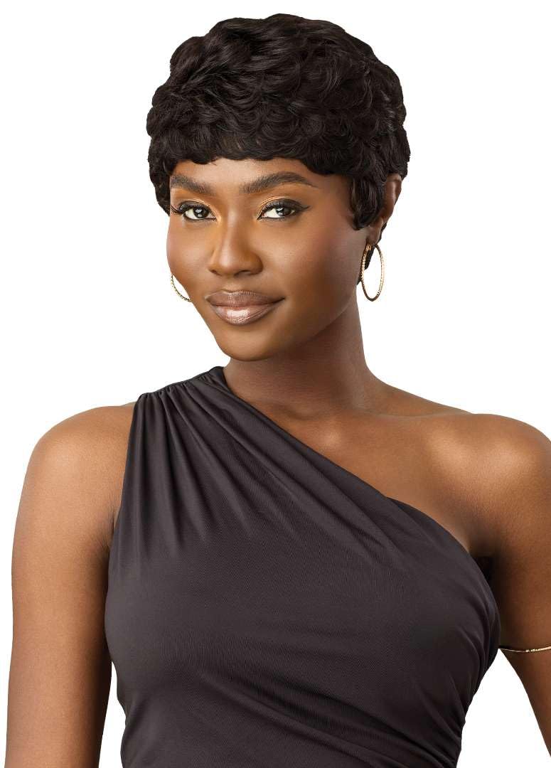 Outre Duby Wig - Human Hair - Pin Curl Pixie (DEEP WINE 99J)