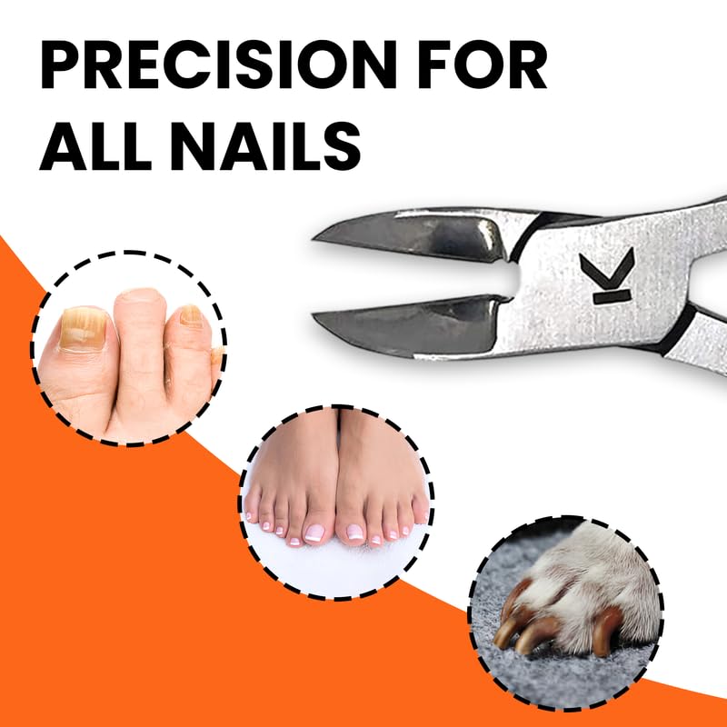 Kohm Ingrown Toenail Clippers | Super Control Cuticle Trimmer & Wide Jaws - Precision Stainless Steel Nail Nippers for Thick & Ingrown Nails | Beauty & Personal Care wholehealthsupply