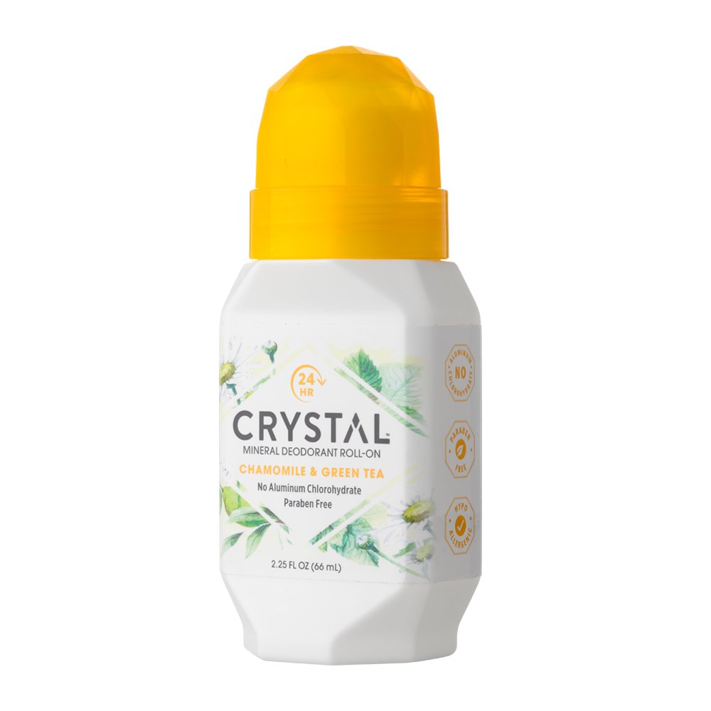 Crystal Mineral Deodorant Roll-On, Chamomile & Green Tea, 2.25 fl oz (Pack of 12) Beauty and Personal Care Crystal Essence