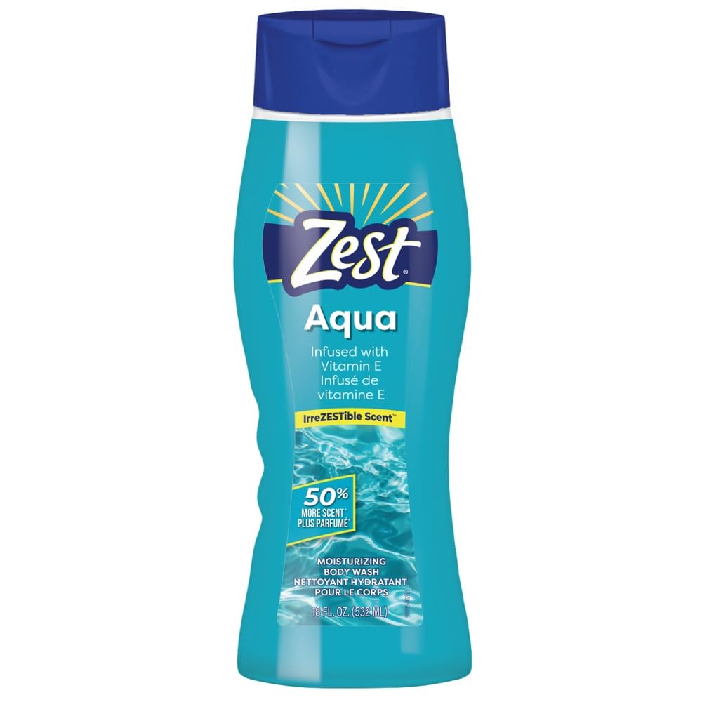 Zest Hydrating Body Wash - Aqua - Moisturizing Body Wash for Men and Women - Bath Soap with Vitamin E - Gentle Paraben Free Formula - 18 oz. Beauty & Personal Care Zest