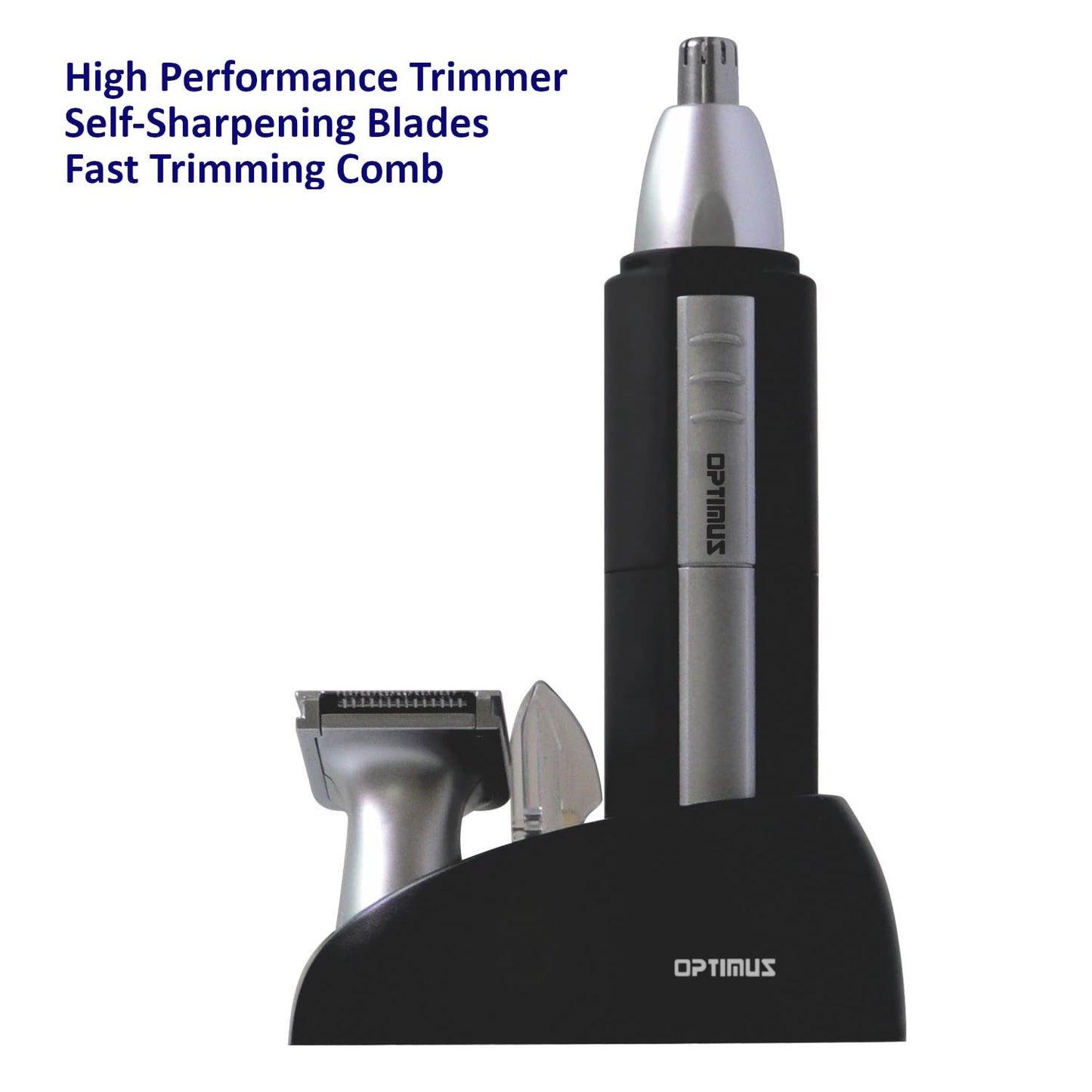 Optimus 50003 Personal Grooming System With Rotary Blades and Trimmer Head Attachment, Black/silver Beauty and Personal Care Optimus