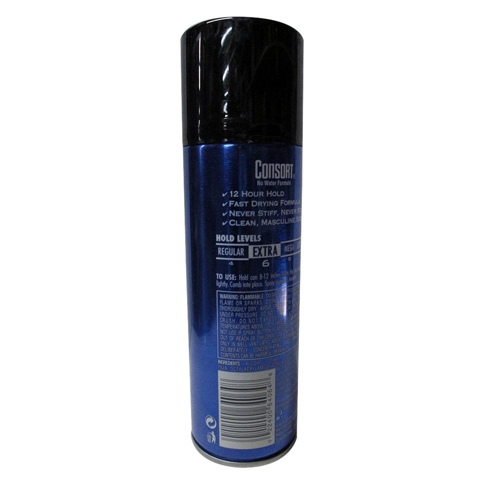 Consort For Men Hair Spray Aerosol, Extra Hold, 8.30 oz, 10-Pack Beauty & Personal Care Consort