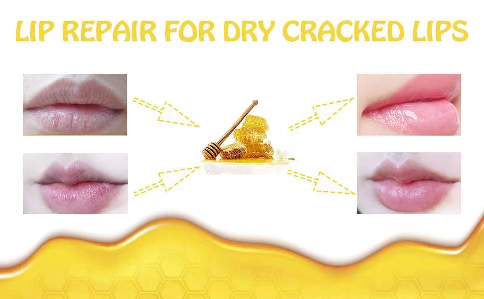 2PCS Honey Balm Lip Balm, Lip Masks for Dry and Cracked Lips with Brush, Lip Exfoliator & Moisturizer, Reduces Lips Lines & Lightens Lips Beauty & Personal Care incstirup