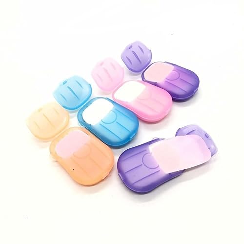 esowemsn 6 Packs Portable Disposable Travel Hiking Washing Hand Bath Toiletry Paper Soap Sheets(Random Color) Beauty & Personal Care esowemsn