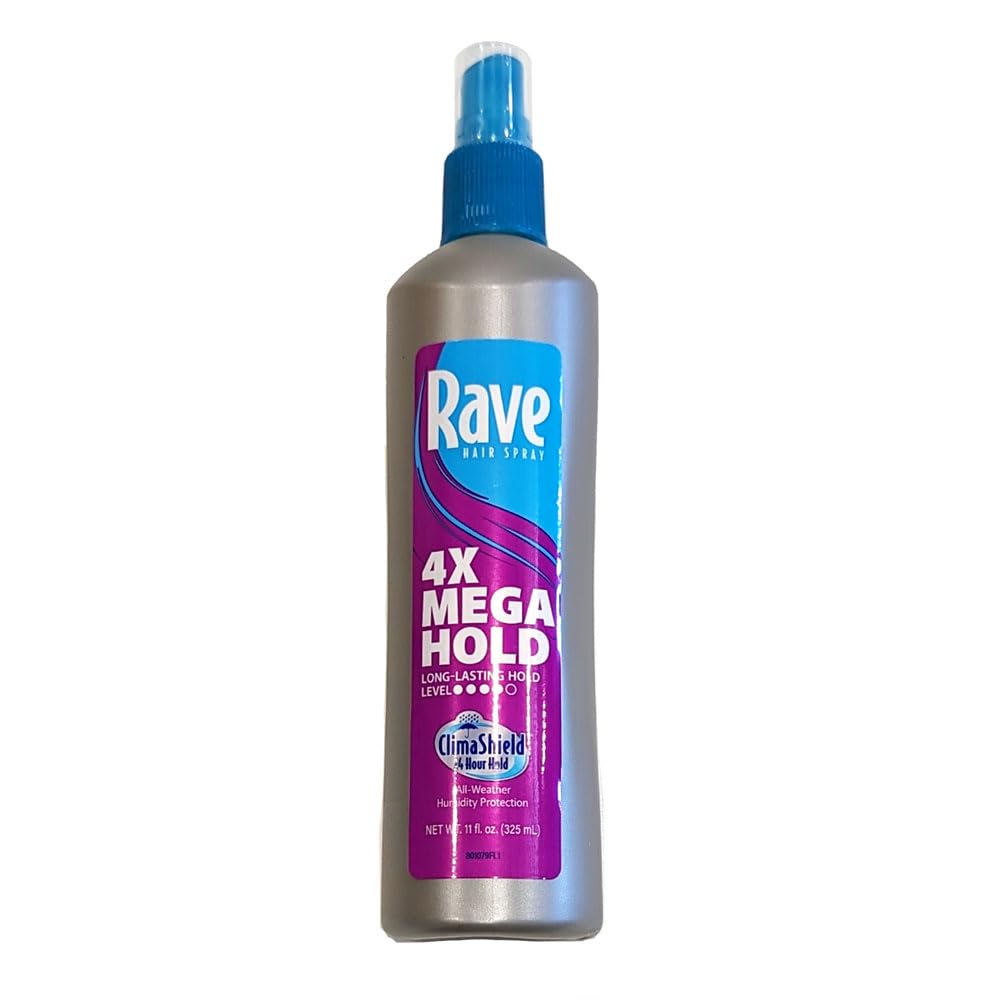 Rave 4X Mega Hairspray with Clima Shield, Unscented 11 oz (Pack of 6) Beauty & Personal Care rave