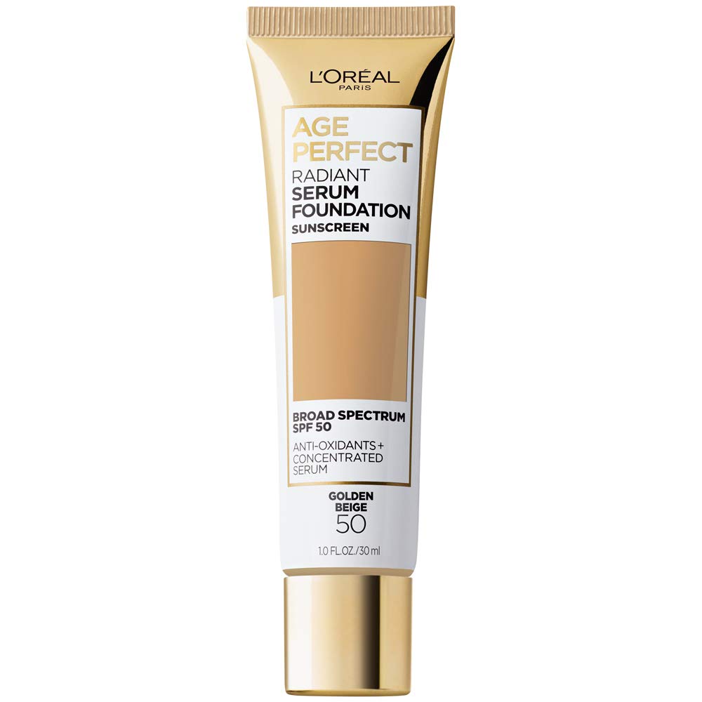 L'Oreal Paris Age Perfect Radiant Serum Foundation with SPF 50, Golden Beige, 1 Ounce