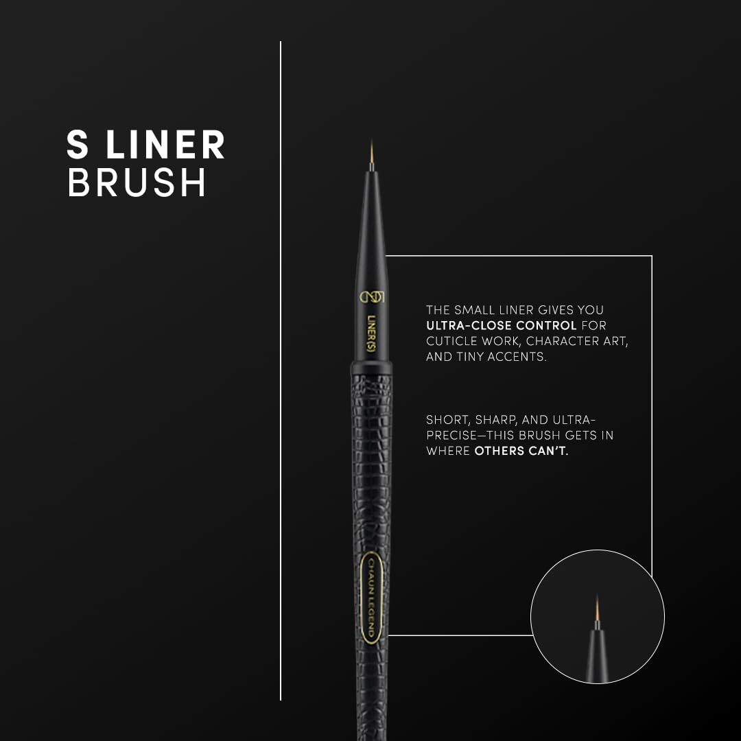 Chaun Legend Nail Art Brush - S Liner (for French tips, seamless ombré fades, clean line work, or 3D art)