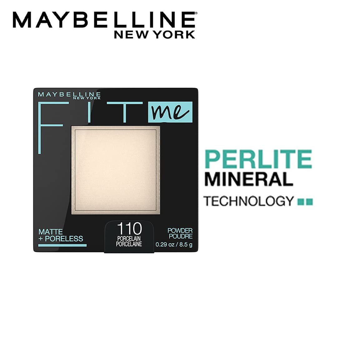 Maybelline Fit Me Matte + Poreless Pressed Face Powder Makeup & Setting Powder, Porcelain, 1 Count Beauty & Personal Care MAYBELLINE