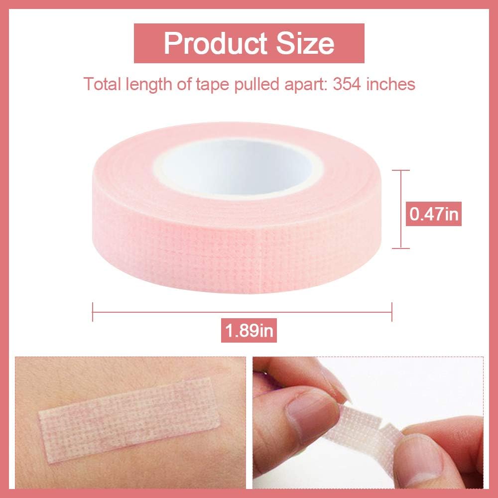 EBANKU 5 Rolls Eyelash Extensions Tape, Eye Tape for Lash Extension Breathable Micropore Fabric Tape for Eyelash Extension Supplies (9m/10 Yards) Beauty & Personal Care EBANKU