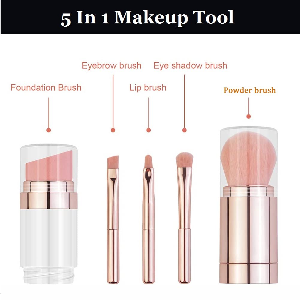 Liasun 5 In 1 Exquisite Multi-function Makeup Brushes Funny Combination Design - Blush Brush, Eyeshadow Brush, Angled Brow Brush,Blending Brush Beauty & Personal Care Liasun