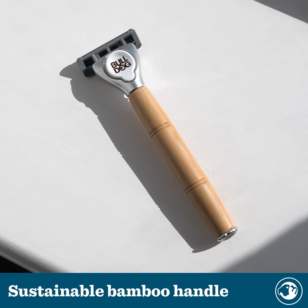 Bulldog Skincare - Sensitive Bamboo Razor Smooth Glide Razor Handle + 2 Blade Refills Beauty and Personal Care Bulldog Skincare for Men