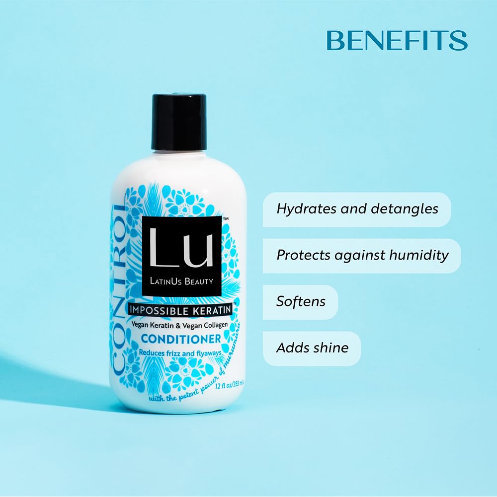 Lu by LatinUs Beauty Control Conditioner Anti-Frizz Tame & Sleek for Frizzy, Hard to Manage Hair (12 oz)
