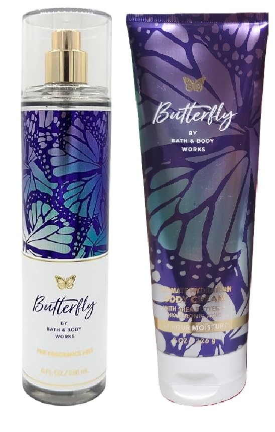 Bath and Body Works Butterfly Mist and Body Cream Set - Full Size Beauty and Personal Care Bath & Body Works