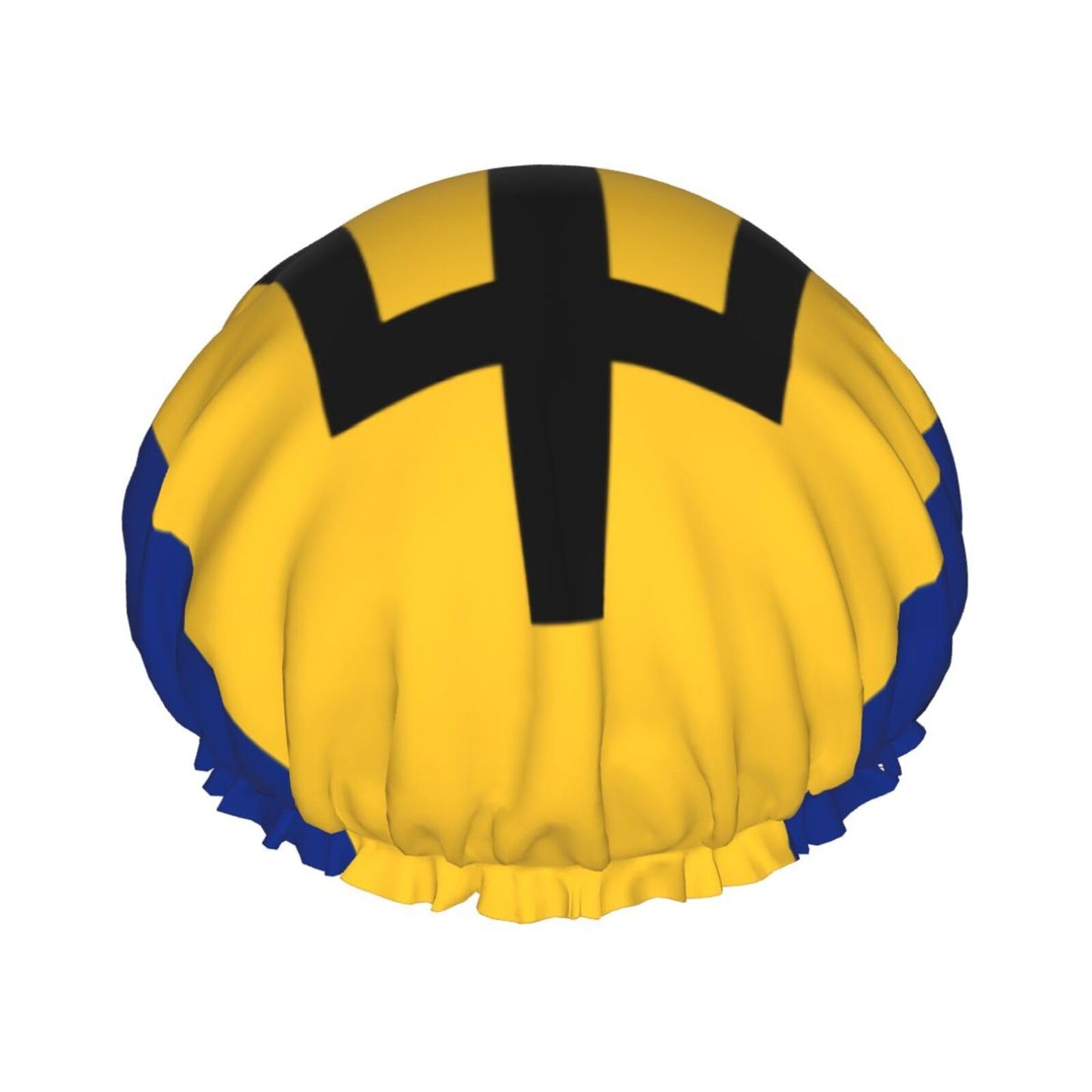 Barbados Flag Prints Shower Cap Double Layer Lined Waterproof Bathing Shower Hat Beauty and Personal Care Hayyett