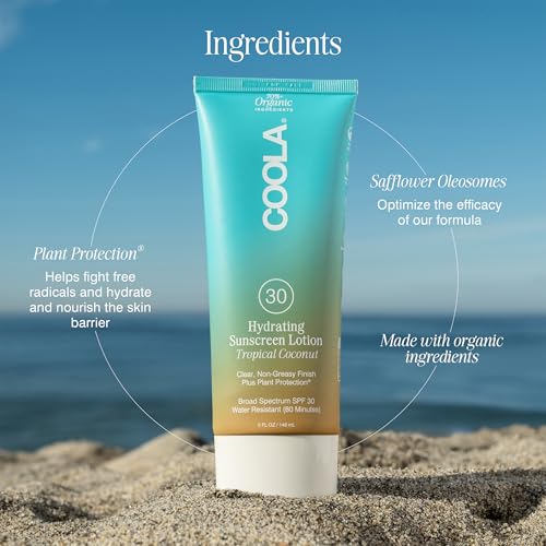 COOLA Organic Sunscreen SPF 30 Sunblock Body Lotion, Dermatologist Tested Skin Care For Daily Protection, Vegan And Gluten Free, Tropical Coconut, 5 Beauty & Personal Care COOLA