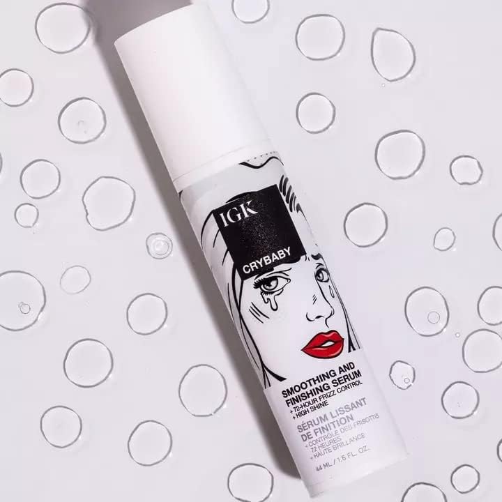 IGK CRYBABY Smoothing & Finishing Serum | High Shine + Frizz Control + Lightweight | Vegan + Cruelty Free | 1.5 Oz Beauty & Personal Care IGK