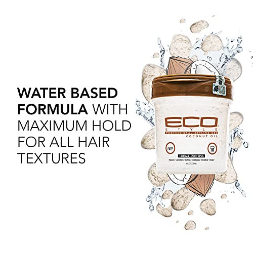 Eco Style Coconut Oil Styling Gel - Adds Luster and Moisturizes Hair - Weightless Styling & Superior Hold - Prevents Breakage and Split Ends Beauty and Personal Care Eco Style