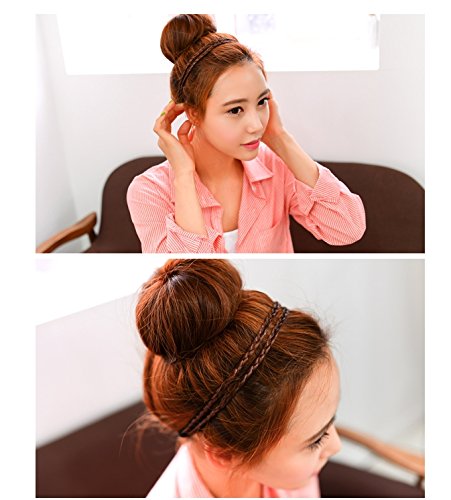 Hairpiece 2 lines braiding hair Ring band for Girl, #black, Korean style, Kpop style, Korean Hair style Beauty and Personal Care Hairpiece
