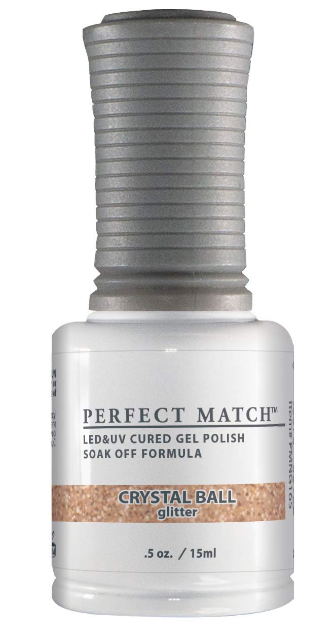 LeChat Perfect Match Gel Polish, Crystal Ball, Rose Gold with Glitter Finish, Easy Application, Soak Off Formula, 0.5 Fl Oz