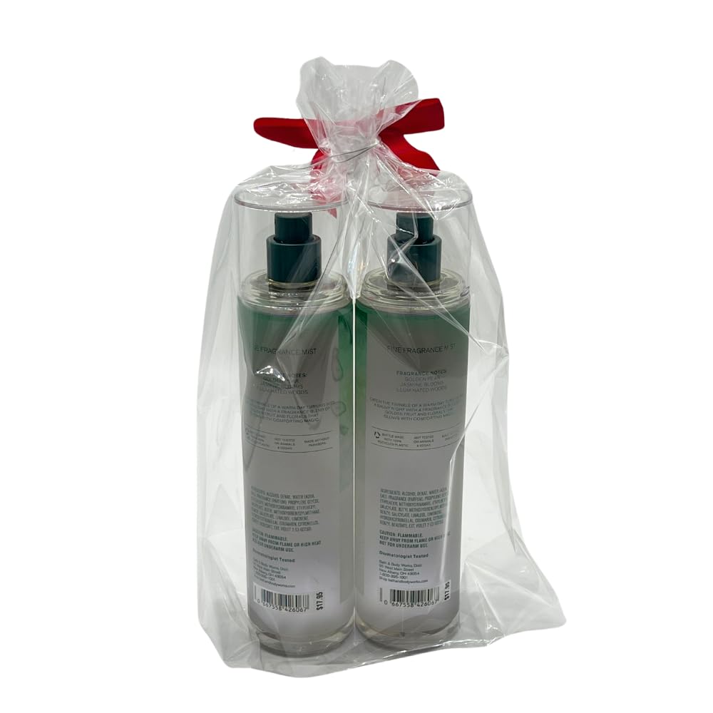 Bath & Body Works CHASING FIREFLIES Fine Fragrance Mist Gift Set with a Red Bow for Holiday 8 fl oz - Pack of 2 Beauty & Personal Care Bath & Body Works