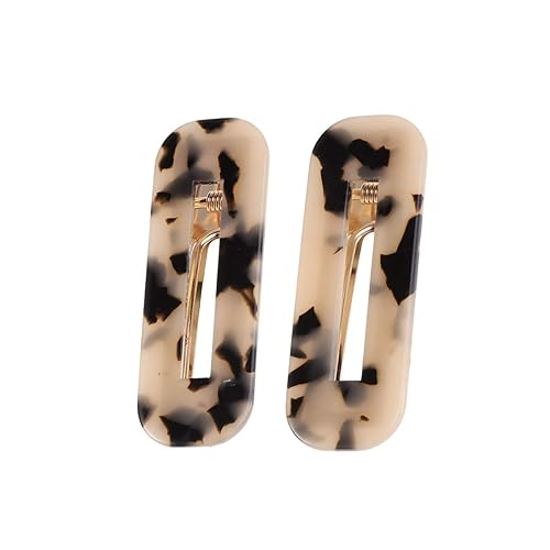2 Pcs Tortoise Shell Hair Clips Leopard Barrettes Vintage Hair Clip for Girls Beauty & Personal Care Lurrose