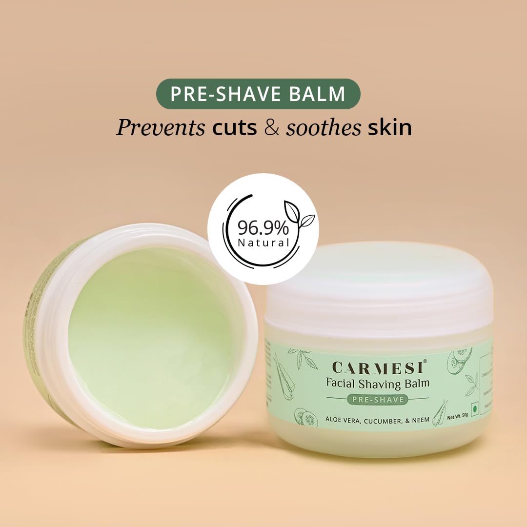 Carmesi Facial Shaving Kit - Face Razors (3 Count) + Shaving Gel (1.76 Oz/50g) - Painless Hair Removal - Prevents Nicks & Cuts - for Peach Fuzz Beauty and Personal Care Carmesi