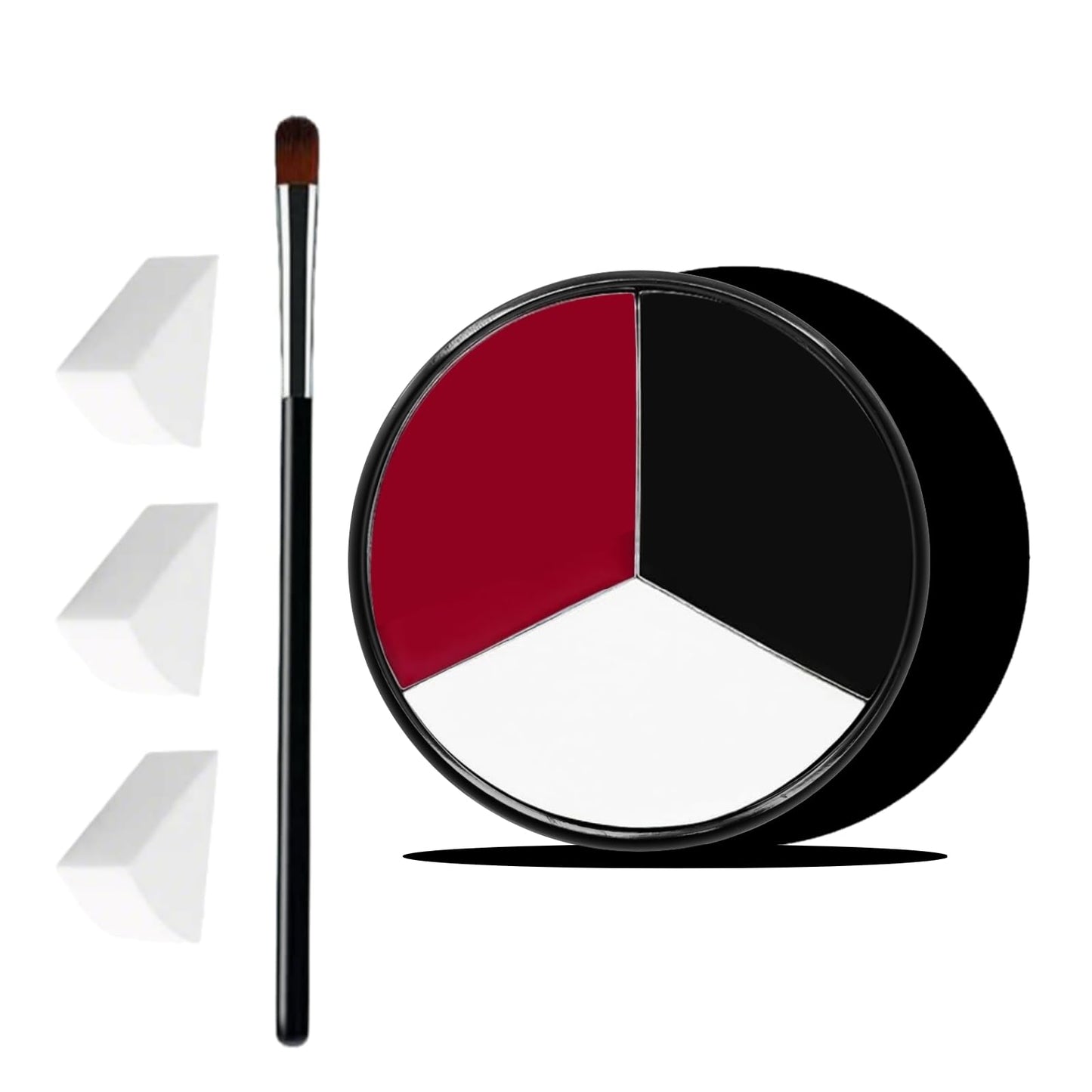 VPCRT6 White Black Red Halloween Face Body Paint with 3PCS Sponge and 1PC Brush, for Baseball, Softball Sports(Eye Black) & Halloween (Joker, Clown) Beauty & Personal Care VPCRT6