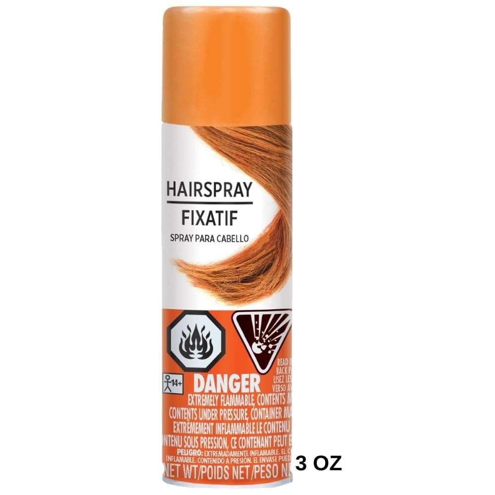 Vibrant Orange Hair Spray Color - 3 oz. (1 Count) - Instantly Transforms Your Look, Ideal for Parties & Cosplay Beauty & Personal Care Amscan