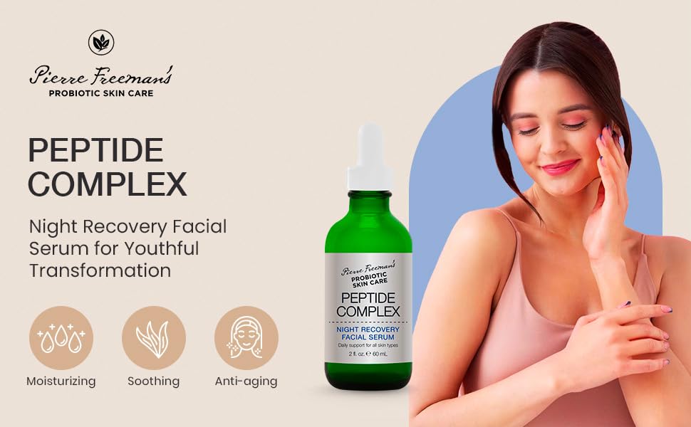 Pierre Freeman's Probiotic Skin Care Peptide Complex Night Recovery Facial Serum, 2 Fluid Ounce Beauty & Personal Care Pierre Freeman's Probiotic Skin Care