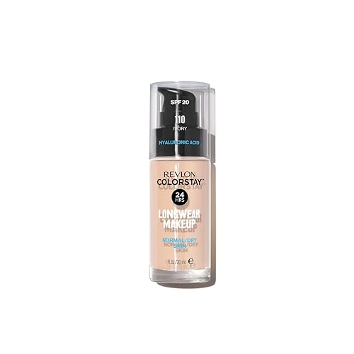 Revlon ColorStay Makeup for Normal/Dry Skin SPF 20, Longwear Liquid Foundation, with Medium-Full Coverage, Natural Finish, Oil Free, 110 Ivory, 1.0 oz Beauty & Personal Care REVLON