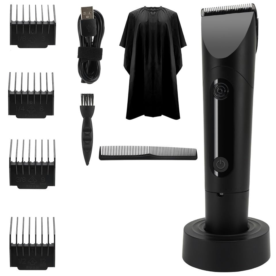 GLESVOWIO Mens Hair Clippers Professional Clipper Cordless Cutting Trimmer Razor Barber Cutter Titanium Alloy Blade Trimer for Men Electric Beauty and Personal Care GLESVOWIO