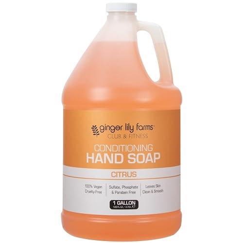 Ginger Lily Farms Club & Fitness Conditioning Liquid Hand Soap Refill, 100% Vegan & Cruelty-Free, Citrus Scent, 1 Gallon (128 fl oz) Beauty & Personal Care Ginger Lily Farms