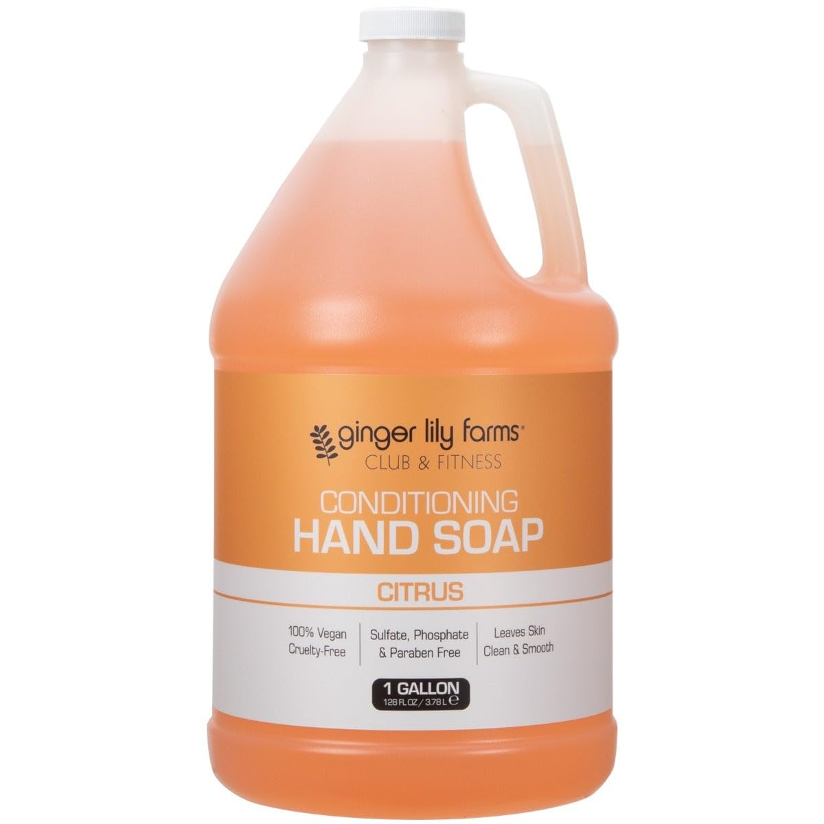 Ginger Lily Farms Club & Fitness Conditioning Liquid Hand Soap Refill, 100% Vegan & Cruelty-Free, Citrus Scent, 1 Gallon (128 fl oz) Beauty & Personal Care Ginger Lily Farms
