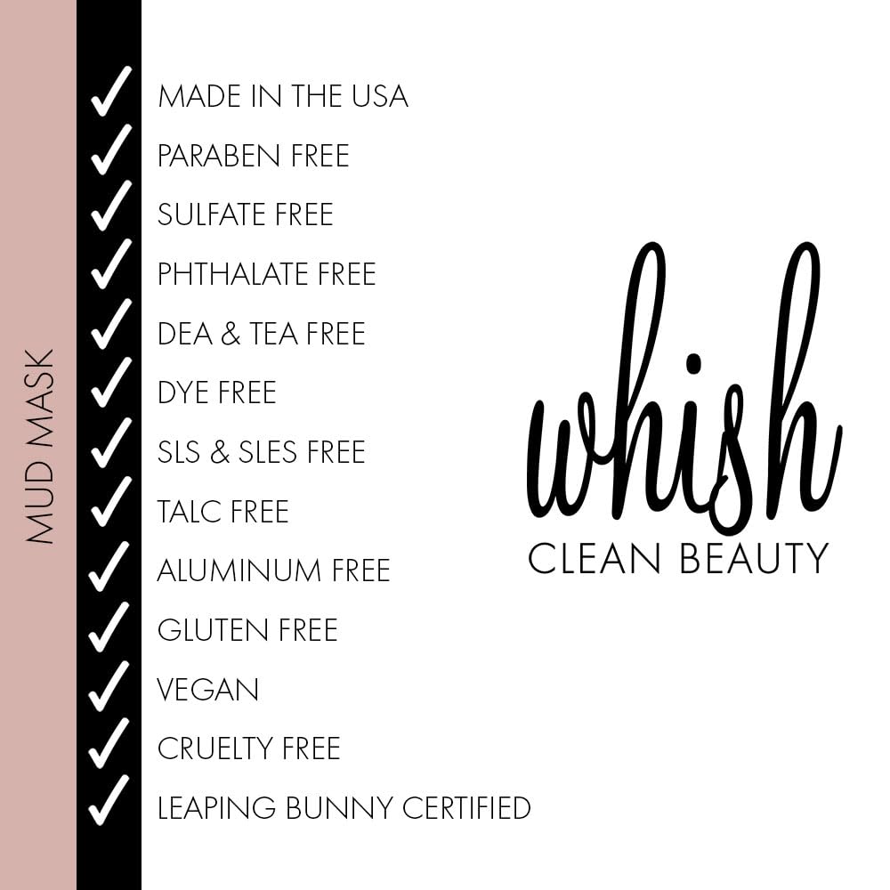 Whish Mud Mask with Bakuchiol - Natural Retinol Alternative Clay Mask - Pore Minimizing & Acne Treatment for Oily, Dry Skin - Hydrating Skincare Mask Beauty & Personal Care Whish