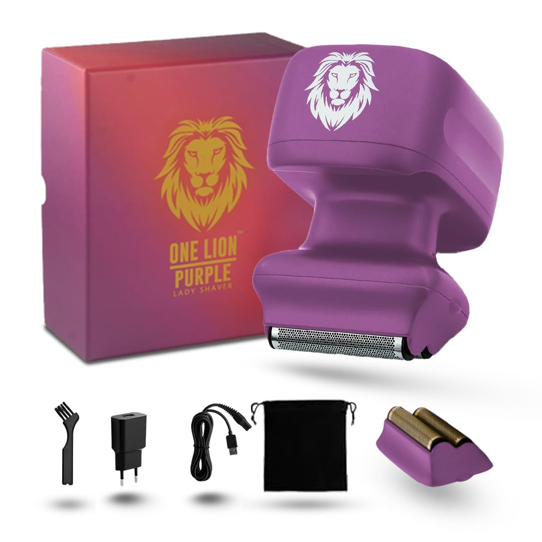 Skull Shaver One Lion Purple PRO Shaver for Women - Flawless Hair Removal - Stepped Twin Foil Blades - Wet or Dry Shaving - Rechargeable - Cordless Beauty and Personal Care Skull Shaver