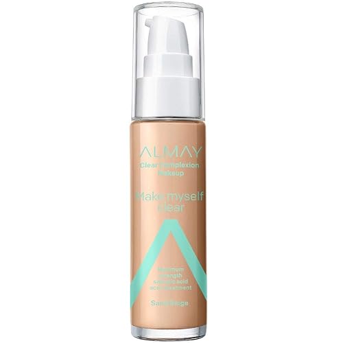 Almay Clear Complexion Makeup, Hypoallergenic, Cruelty Free, -Fragrance Free, Dermatologist Tested Foundation, Sand Beige 1oz Beauty & Personal Care Almay
