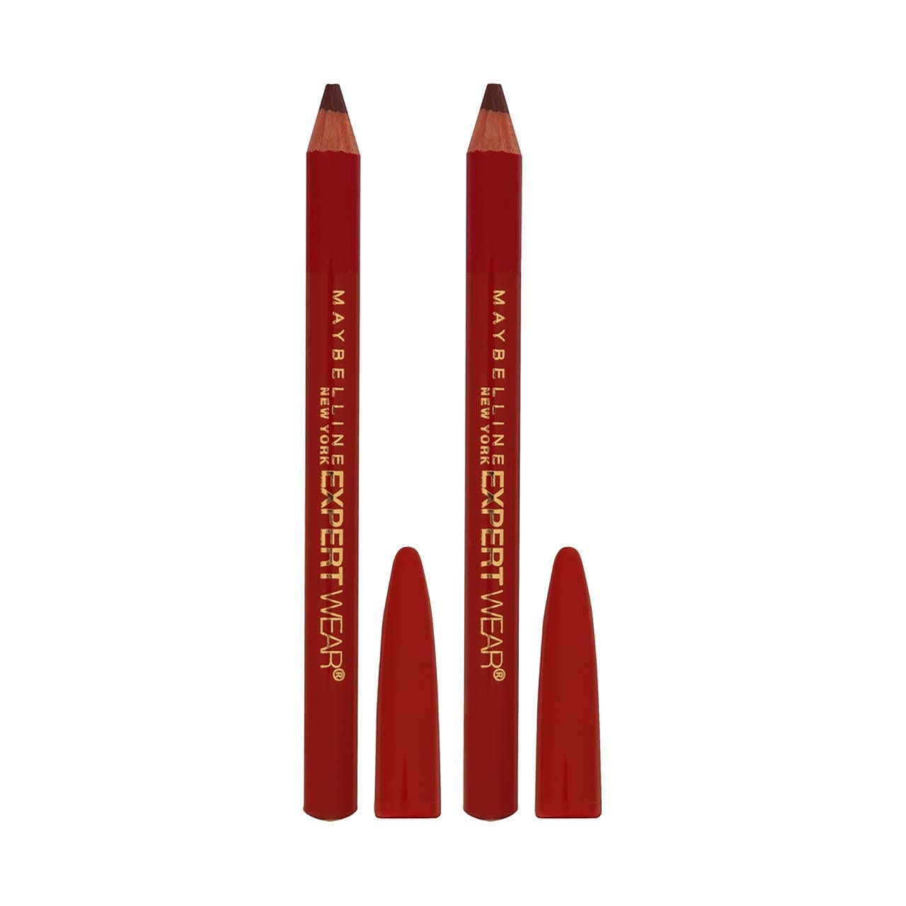 2 Packs - Maybelline New York Expert Wear Twin Brow & Eye Liner Pencils Dark Brown - 4 Pieces Beauty & Personal Care MAYBELLINE
