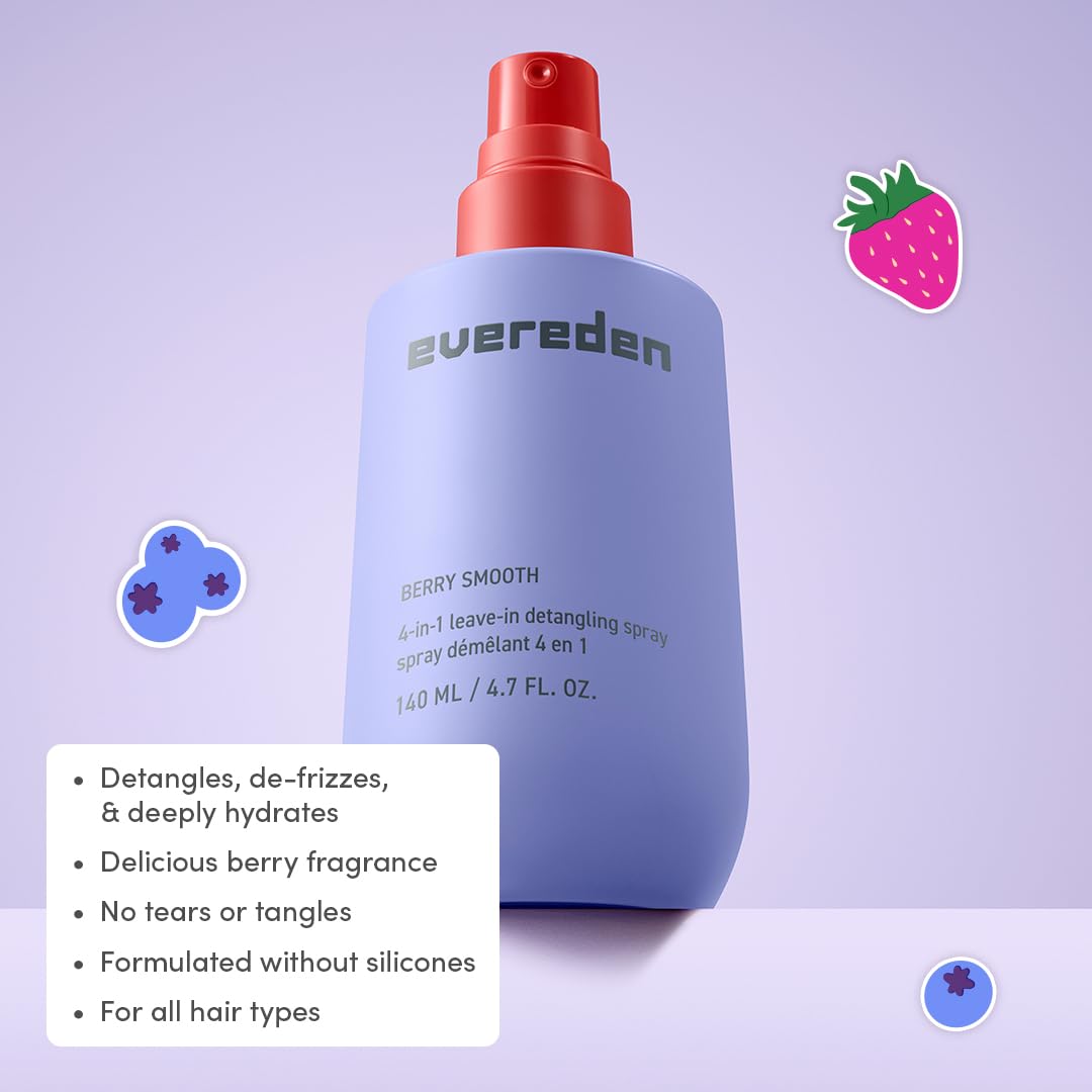 Evereden Kids Detangling Spray + Mini Travel Spray, Dermatologist-Tested Beauty and Personal Care Evereden