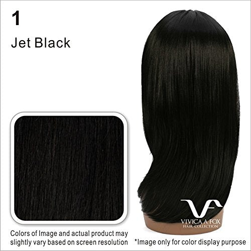 Vivica Snap Bang Crowne Color 1 Fox Wigs 100% Human HairClip In Heat Friendly 5.5" Front 7" Sides Straight Hairpiece African American Black Womens