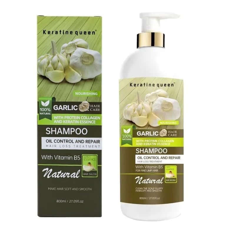 STYLE TREE Keratinequeen Garlic Hair Repair Set - Shampoo, Conditioner & Mask with Collagen & Keratin - 3-Piece Sulfate-Free Set for Hair Loss, Oil Beauty & Personal Care STYLE TREE Keratinequeen