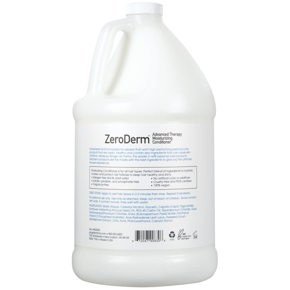 Ginger Lily Farms Botanicals ZeroDerm Advanced Therapy Moisturizing Conditioner for All Hair Types, 100% Vegan, Cruelty and Fragrance Free, 1 Gallon Beauty & Personal Care Ginger Lily Farms
