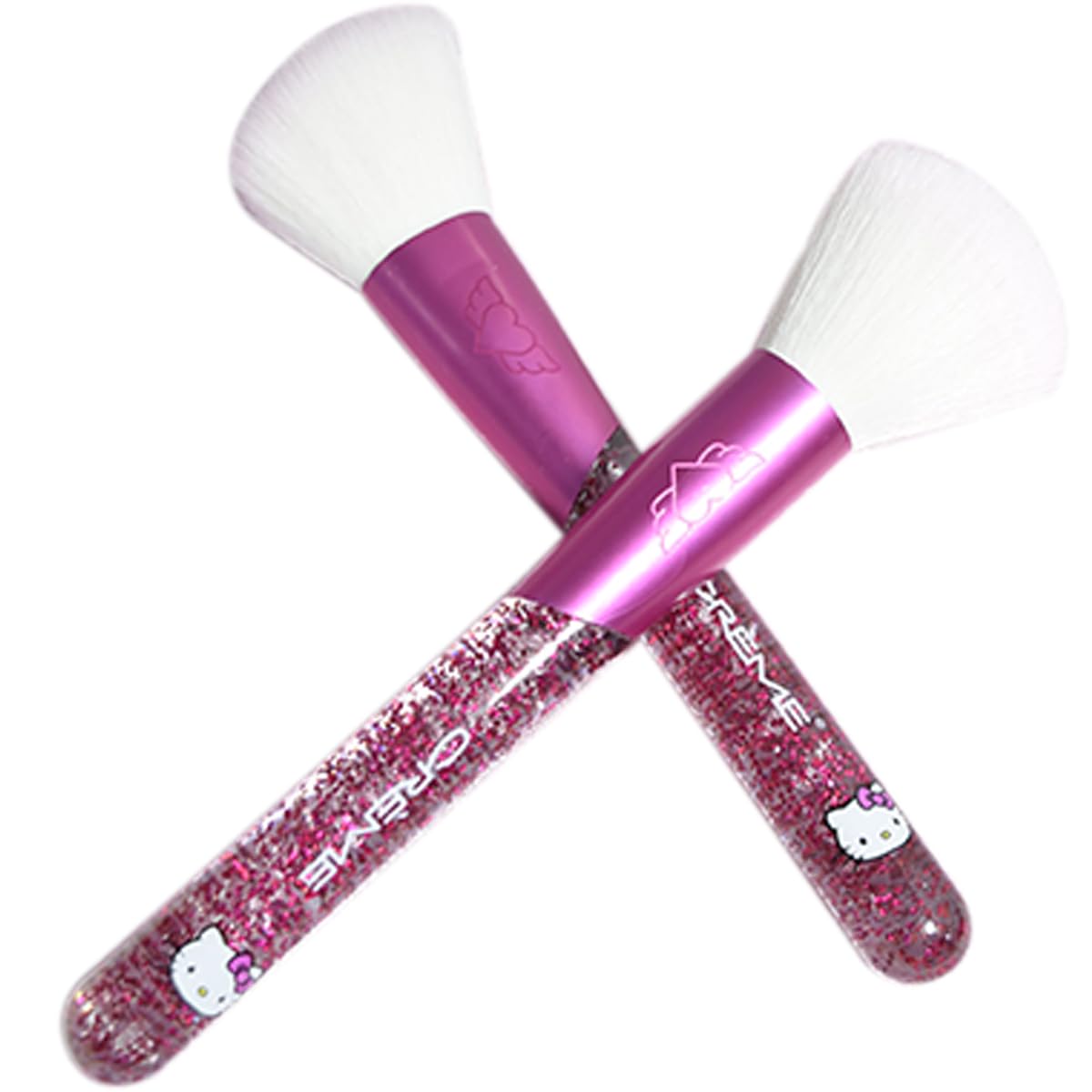 The Creme Shop Hello Kitty Luv Wave Brush Collection - Versatile & Silky-Soft Makeup Brushes - Precise Shader, Blending Brush, Angled Detailer, Blush