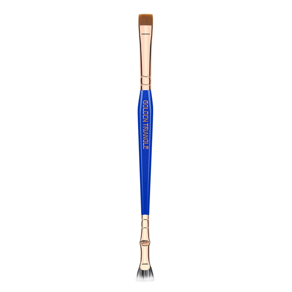 Bdellium Tools Professional Makeup Brush - Golden Triangle 727 Double-Ended Bent Lash Fan/Flat Definer - With All-Vegan Synthetic Fibers, For Clean