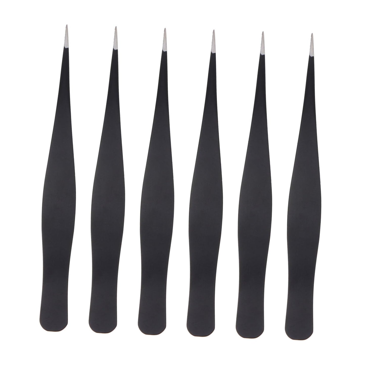 PartyKindom 6pcs Eyelash Tweezers Stainless Steel Beauty Tweezers for Makeup Ergonomic Design for Eyelash Grafting and Personal Grooming Beauty and Personal Care PartyKindom