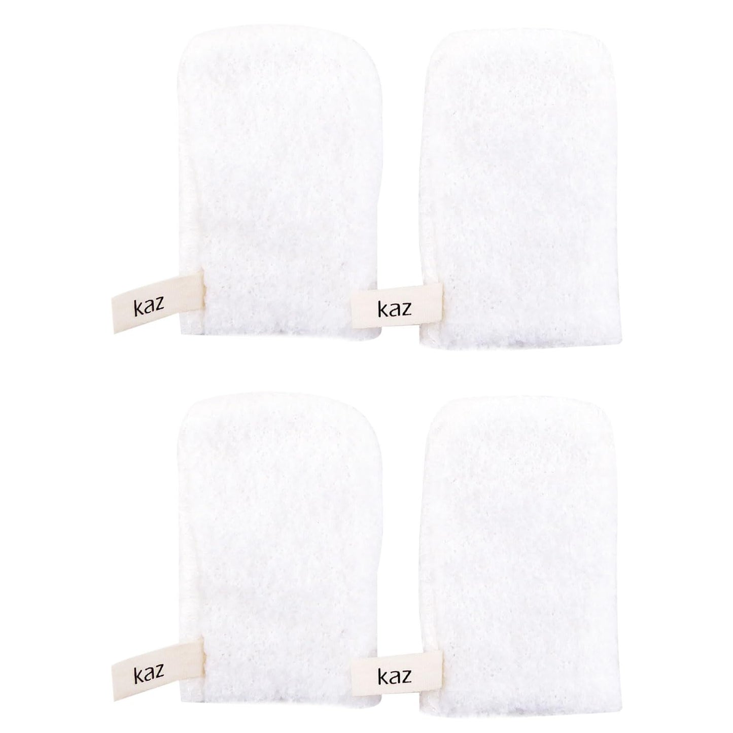 Waxness Kaz Exfoliating Mini Glove Finger Scrubber for Dead Skin Removal & Gentle Facial and Body Exfoliation, 4 Pack - Professional Skin Care Beauty and Personal Care Waxness