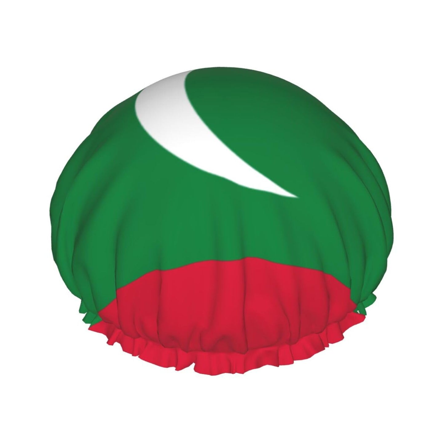 Maldives Flag Prints Shower Cap Double Layer Lined Waterproof Bathing Shower Hat Beauty and Personal Care Hayyett