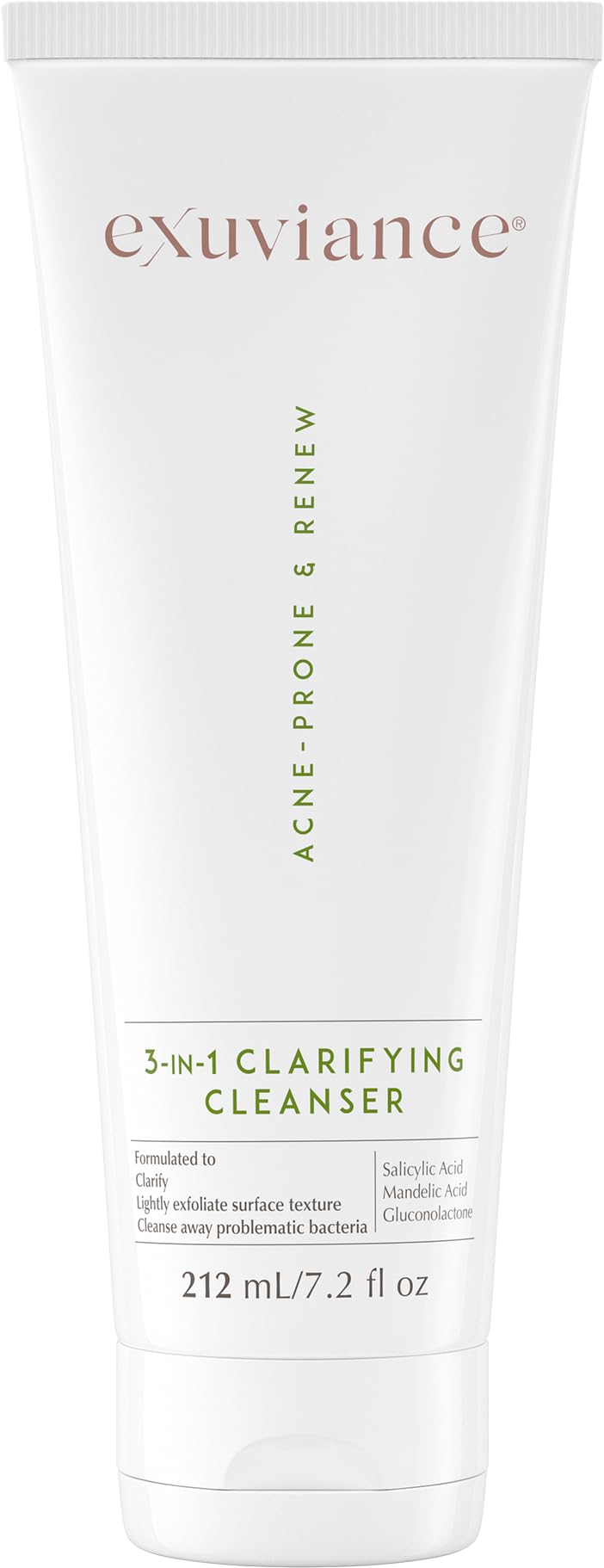 EXUVIANCE 3-in-1 Clarifying Anti-Aging Cleanser 7.2 oz – Salicylic Acid Face Wash for Acne-Prone Skin, Oil Control, Makeup Removal & Exfoliation Beauty & Personal Care EXUVIANCE