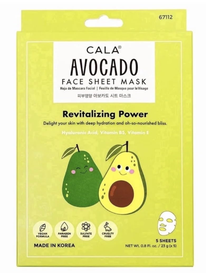 Cala Avocado Facial Mask Sheets - 5 Sheets Pack Beauty & Personal Care Cala